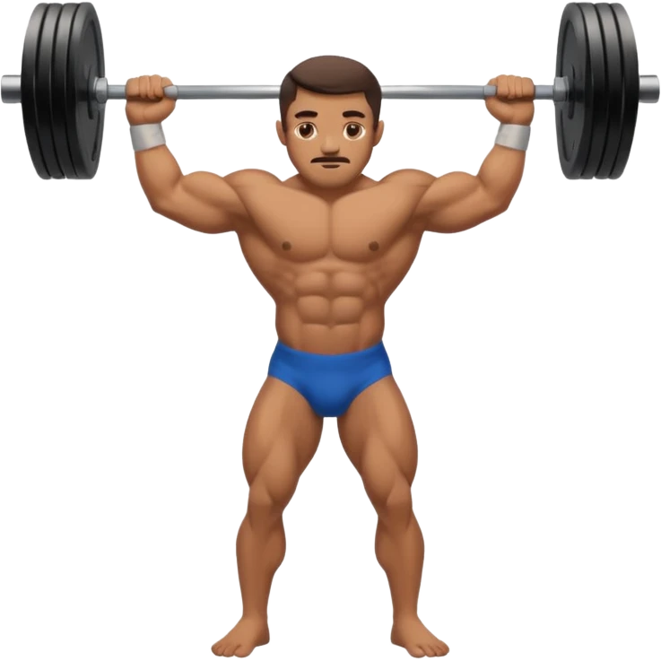 a fully nude man weighlifting emoji