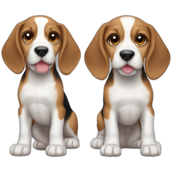 3 beagle puppies emoji