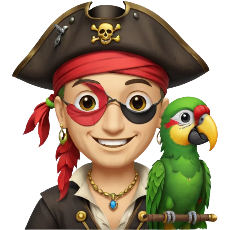 pirate and parrot emoji