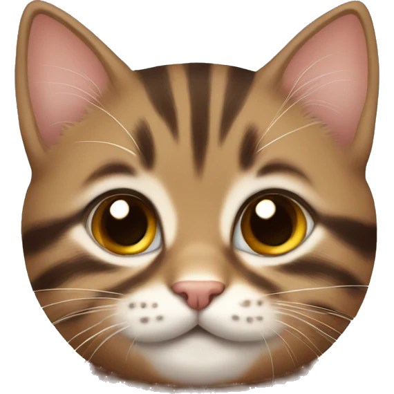 Cute Brown tabby kitten face emoji
