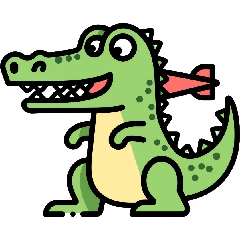 crocodile with airplane body emoji
