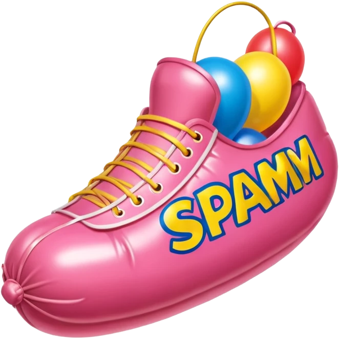 Jeff Koons style spam meat shoe balloon sculpture  emoji