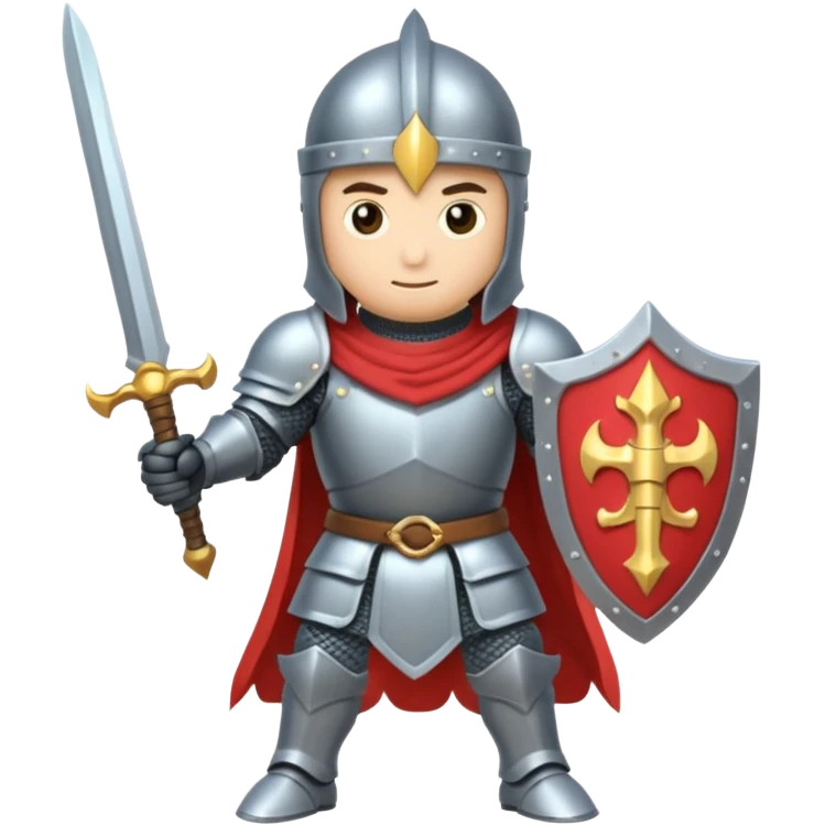 Battle mage: a knight in armor wielding both sword and magic emoji