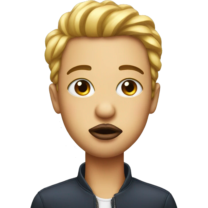 Emoji with big lips and lashes emoji