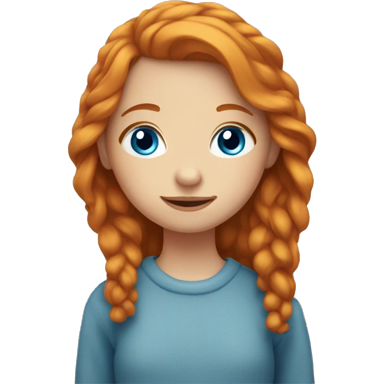 ginger girl with blue eyes and long hair cozy emoji
