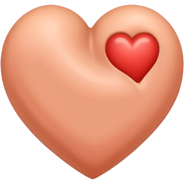 A nued colored heart with no vines  emoji