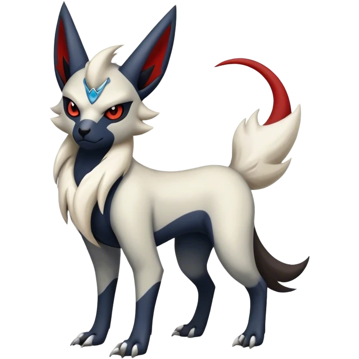Edgy cool Absol-Zorua-Zangoose-Houndour-Poochyena-creature-hybrid full body  emoji