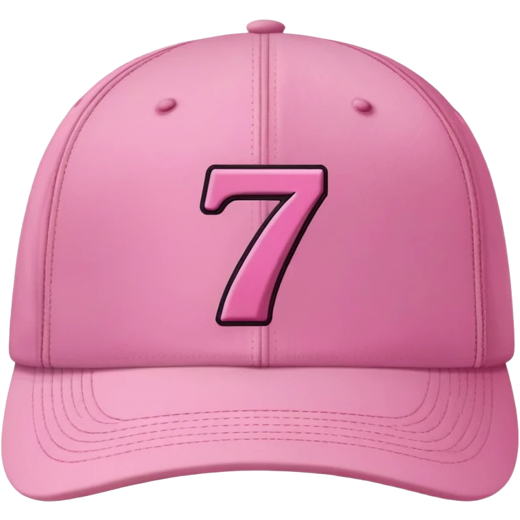 pink cap with number “7” on it emoji