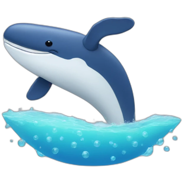 waving whale with dots emoji