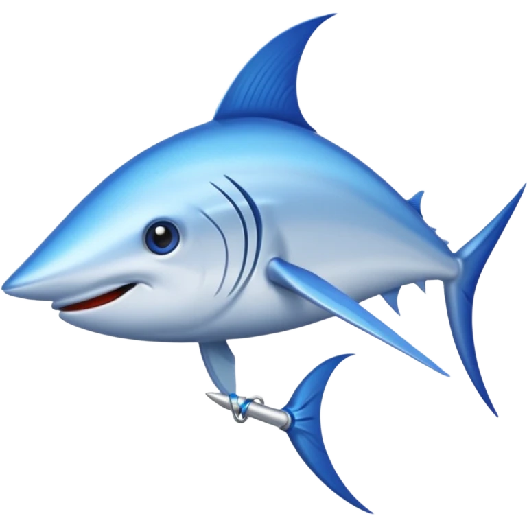 a swordfish with a long sharp blue stick on the tip of it's nose emoji