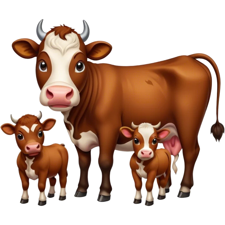 Famille Vache, veau et taureau  emoji