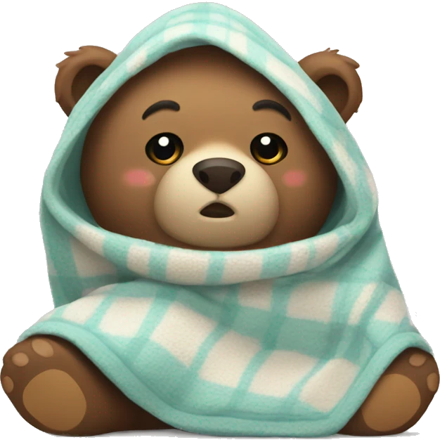 bear cozy in blanket emoji