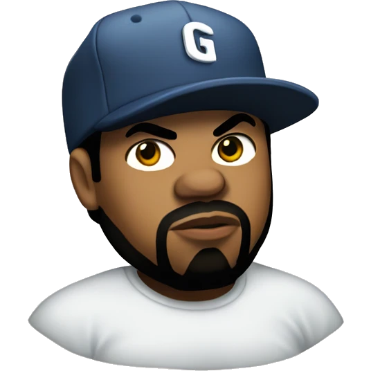 The rapper Ice Cube with the word GG emoji