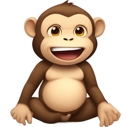 chubby monkey  with a belly emoji