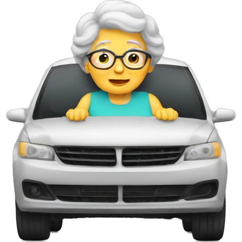 Granny in a big car emoji