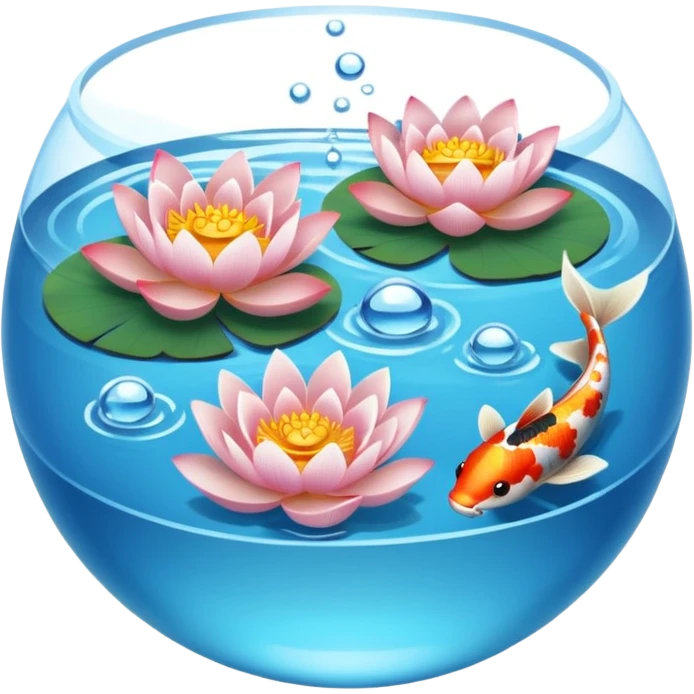 Pong with water, lotus flower and koi fish emoji
