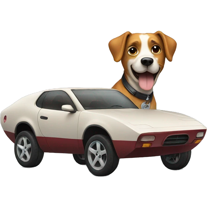 super car with a dog in it emoji