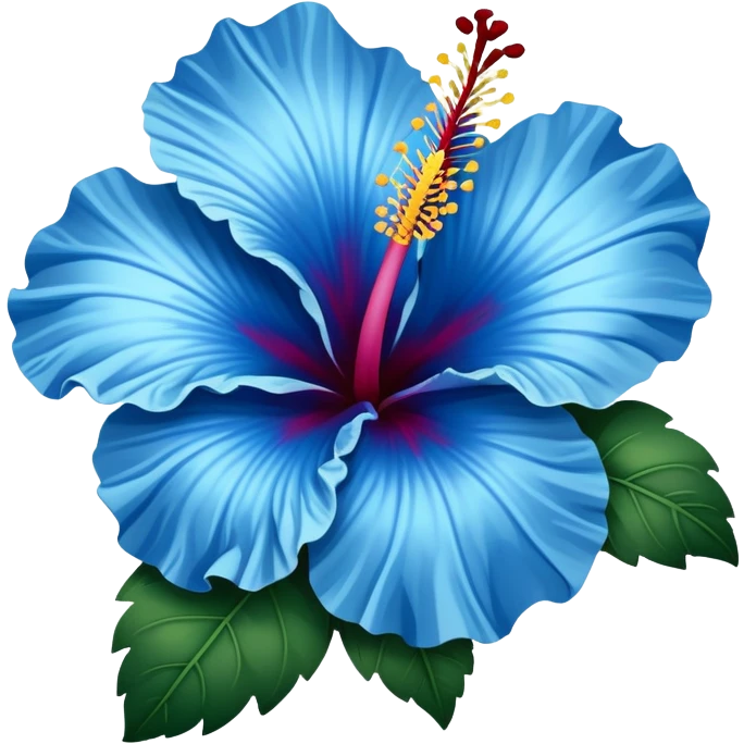 Blue hibiscus flower emoji