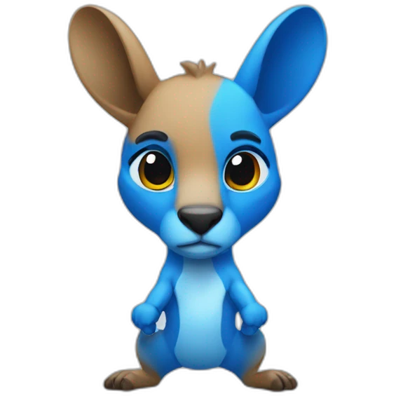 Blue coloured kangaroo body builder chad emoji