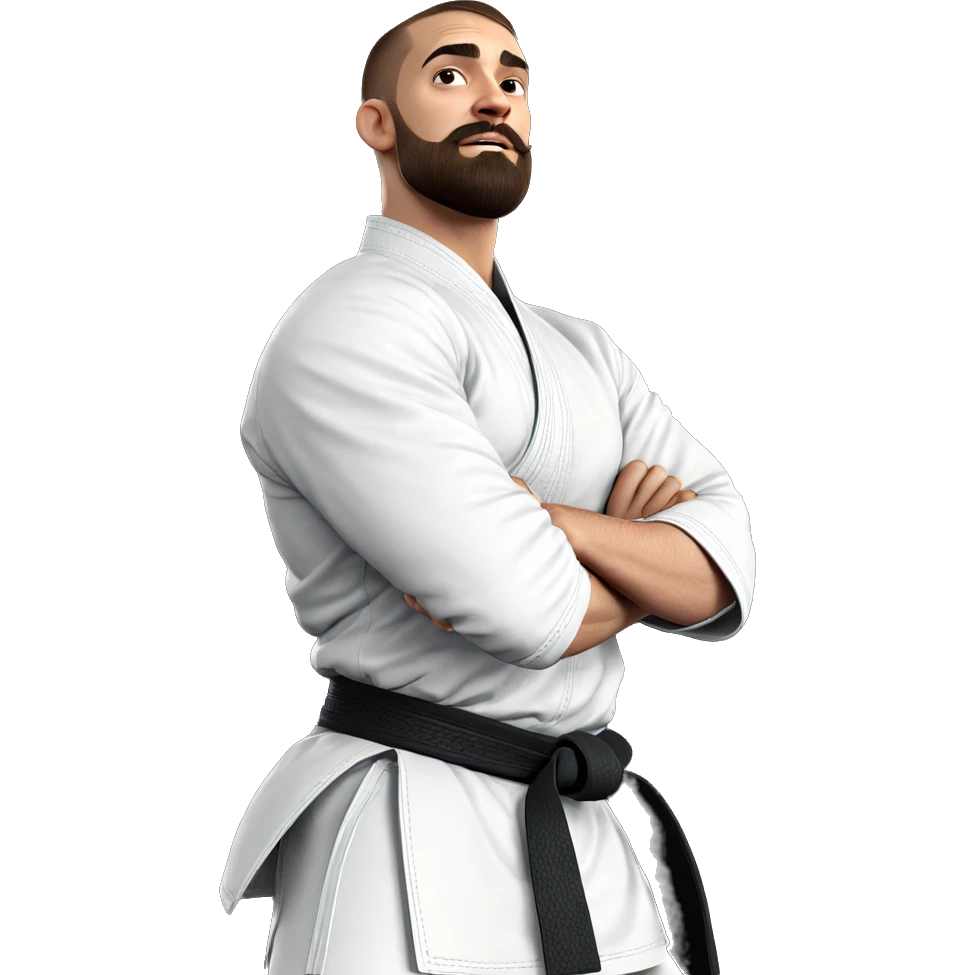 focused martial artist portrait emoji