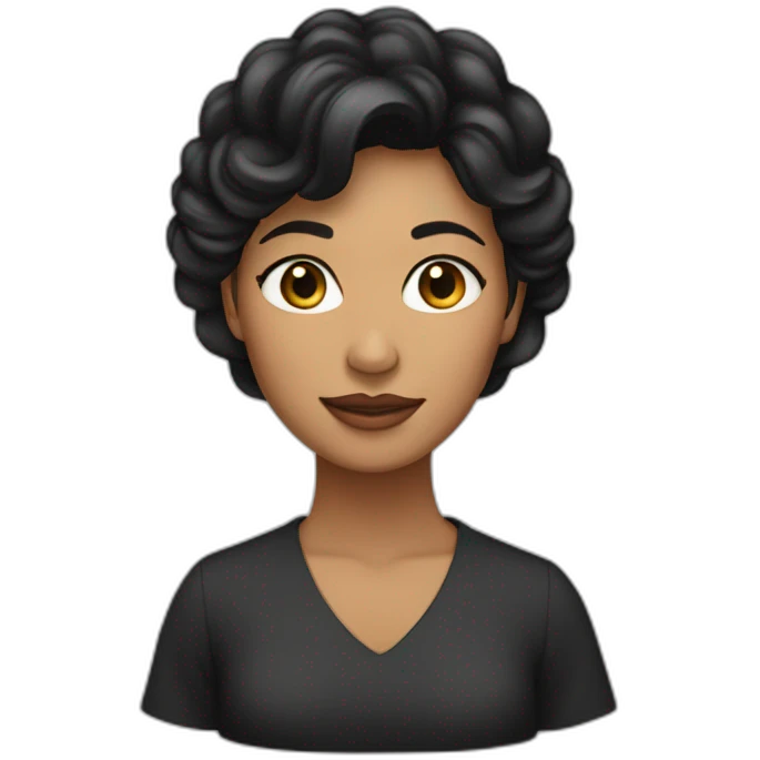 Mujer morena y pelo lacio negro emoji