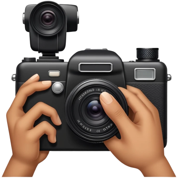 a hand holding a camera emoji