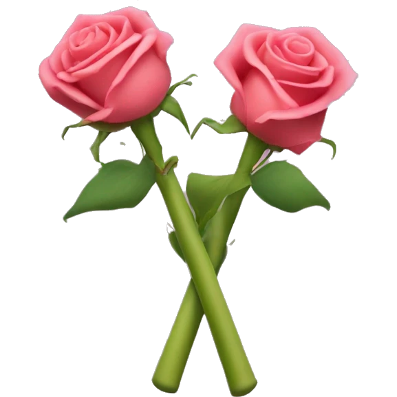 Dos rosas cruzadas entre ellas como dos espadas, que estén siendo agarradas por solo una mano cada rosa y que en los nudillos de esa manos en una que ponga Sauce y en la otra mano boyz emoji