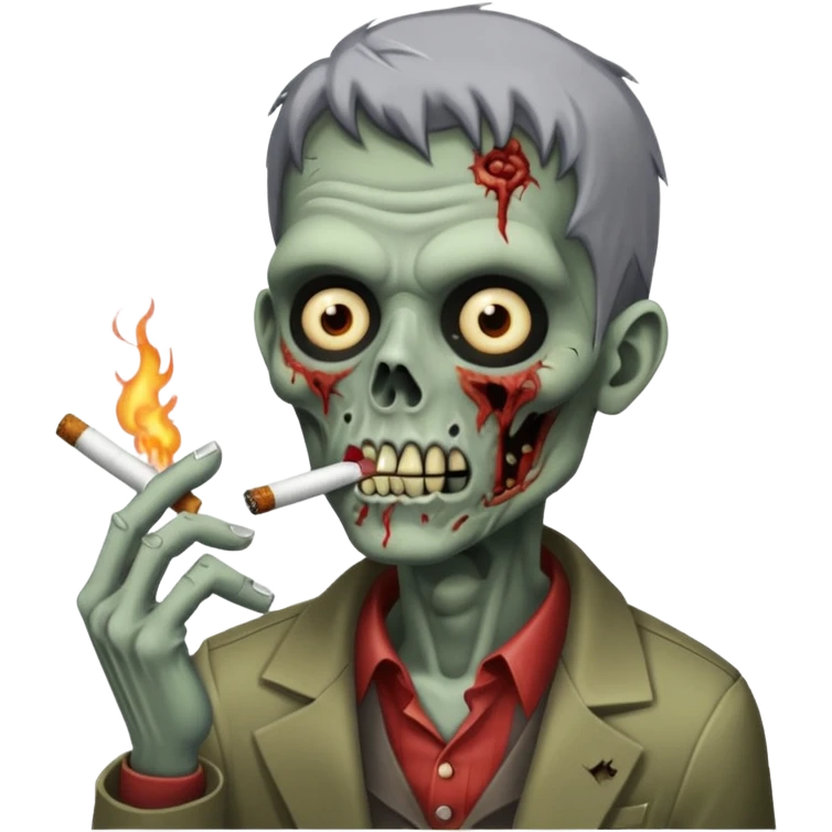 zombie with middle crop smoking cigarettes  emoji