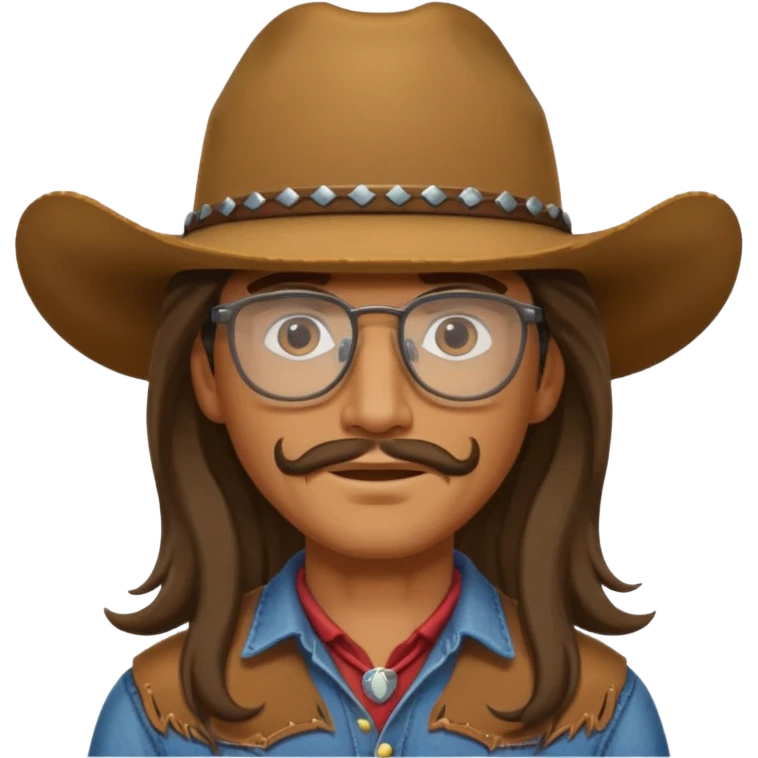 long hair cowboy with glasses emoji