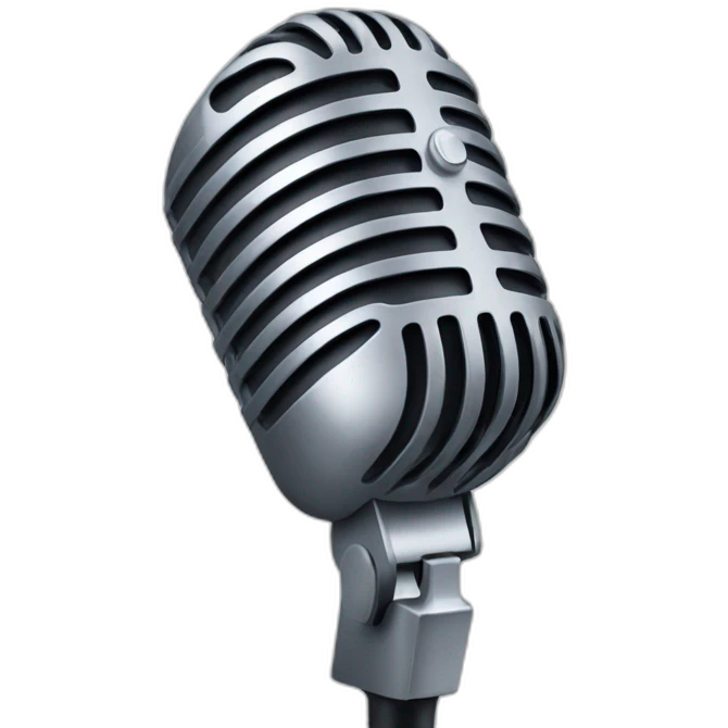 microphone with some blah blah emoji