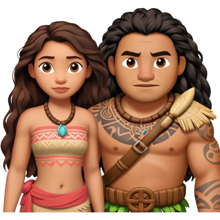 Moana with Maui emoji