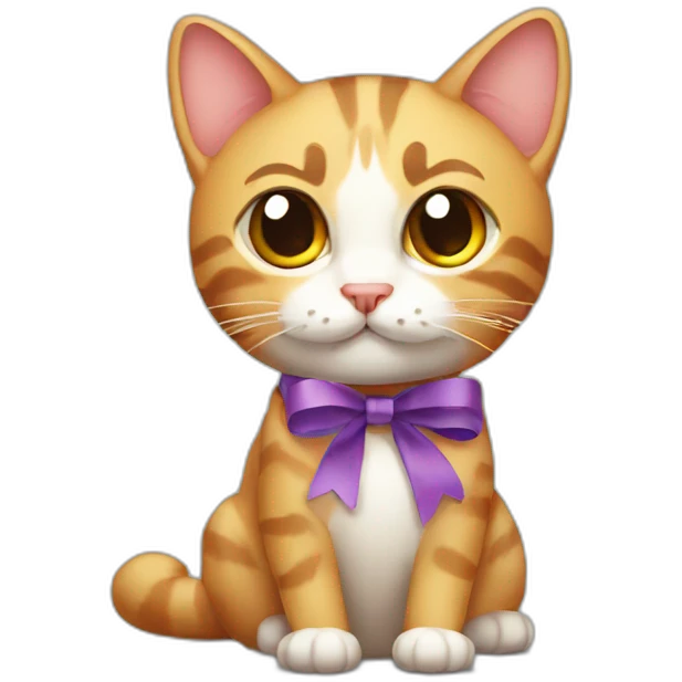 Cat with ribbon in head emoji