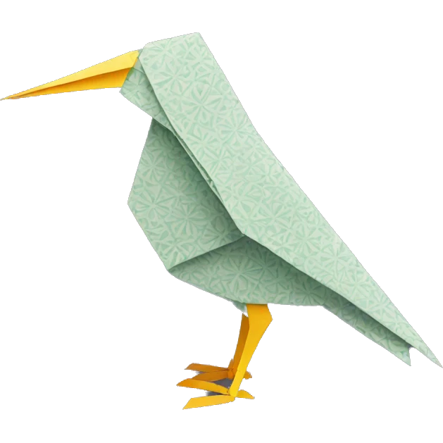 Origami bird made of patterned paper emoji