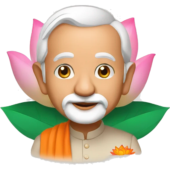 Narendra modi with lotus emoji