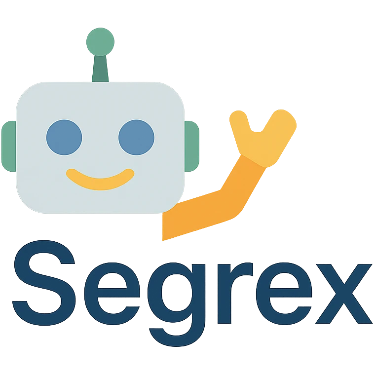 smiling robot head with an elbow sign and the word 'Segrex' emoji