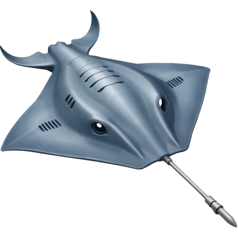 stingray with long stinger viewed from above emoji