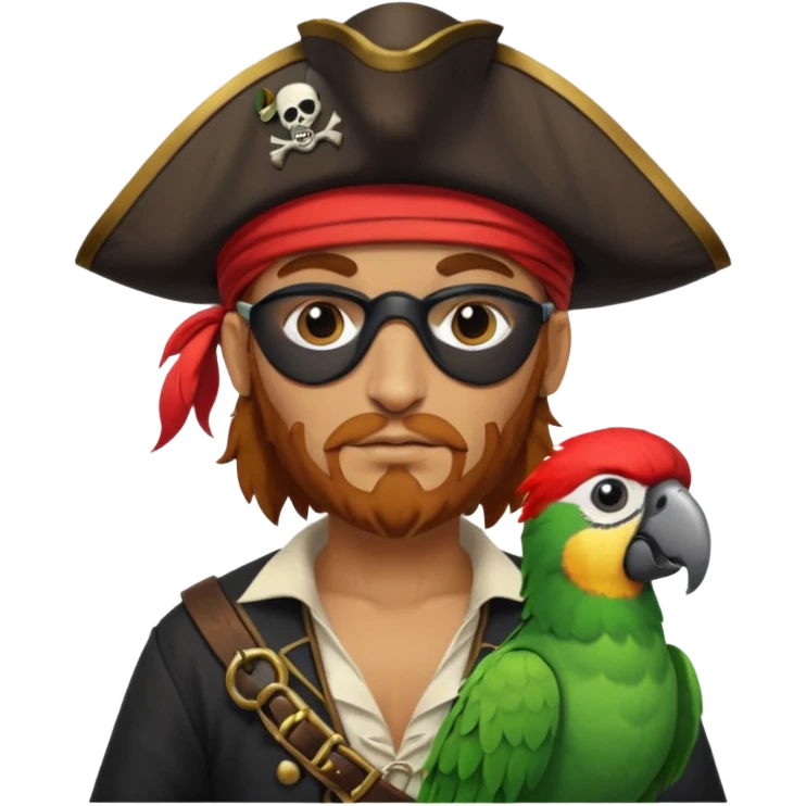 pirate and parrot emoji