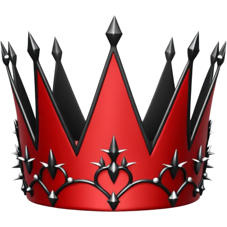 Black and red gothic thorny tiara crown  emoji