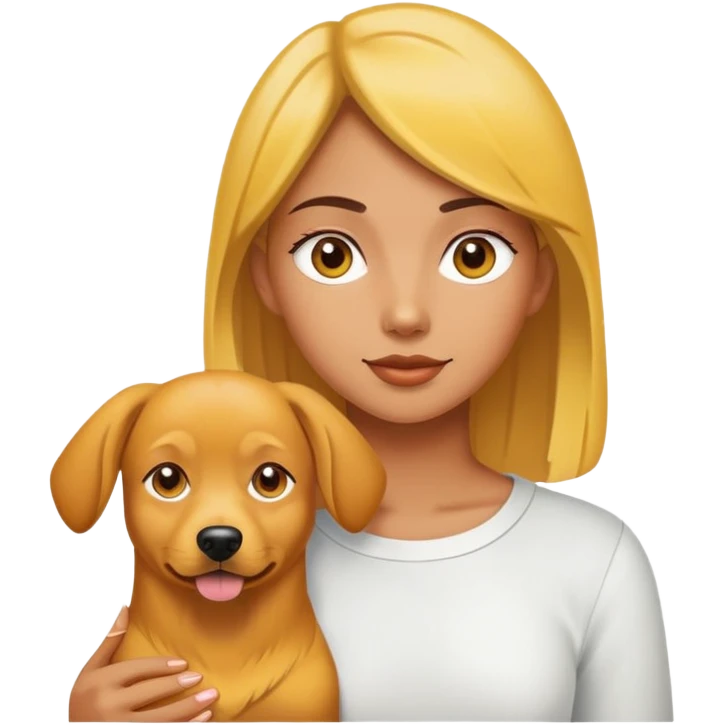 Girl with yellow dog emoji