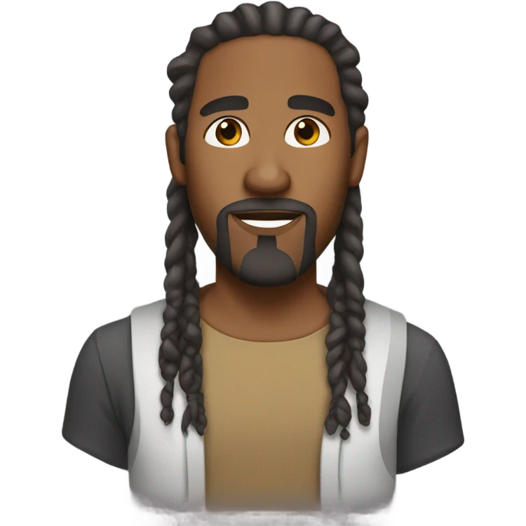 Brown man with goatee and dreads  emoji