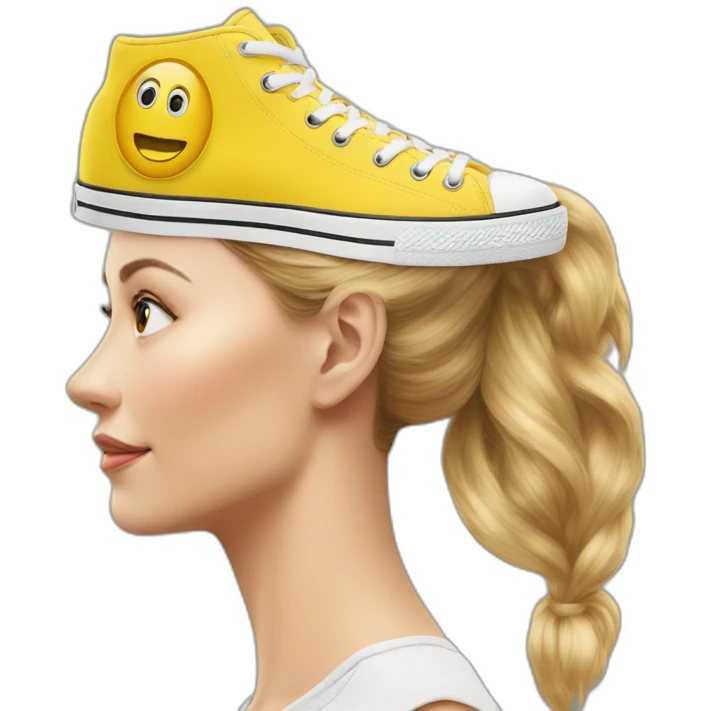 Shoe on womans head emoji