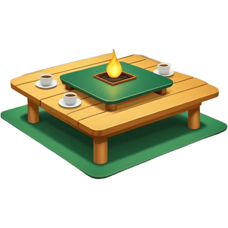 Japanese kotatsu table - green emoji