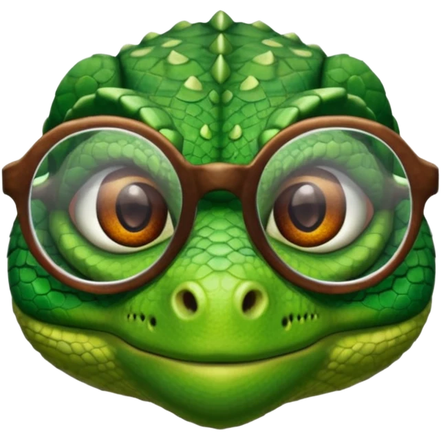 lizard wearing glasses emoji