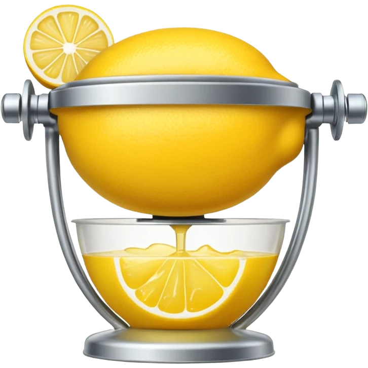 mac os icon fruit mechanical squeezer, lemon yellow bright crisp emoji