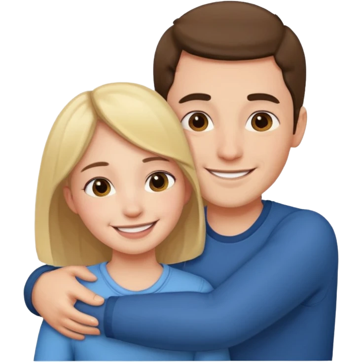  un homme serre sa sœur dans ses bras emoji