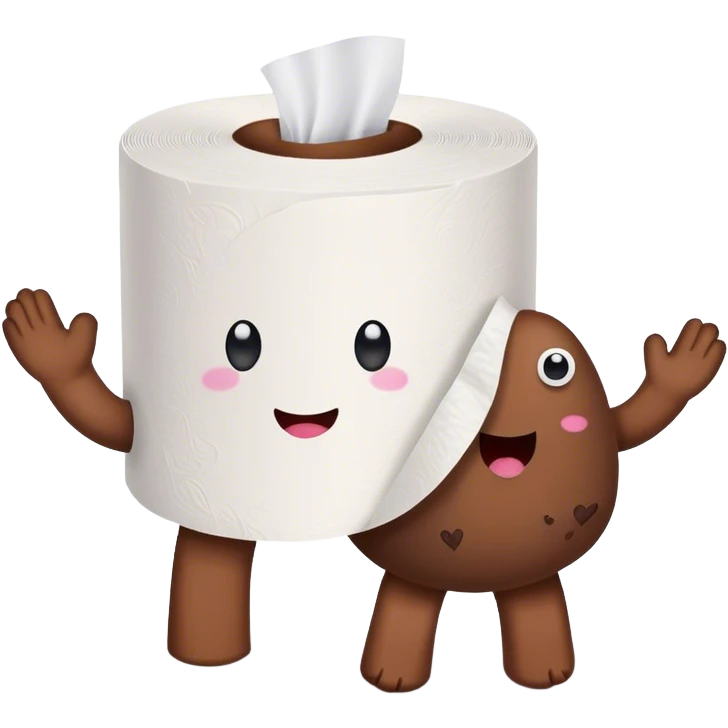 toilet paper holding hands with poo emoji