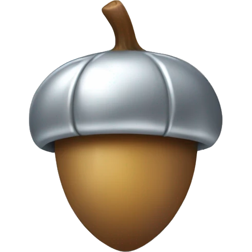 SINGLE shiny silver acorn emoji