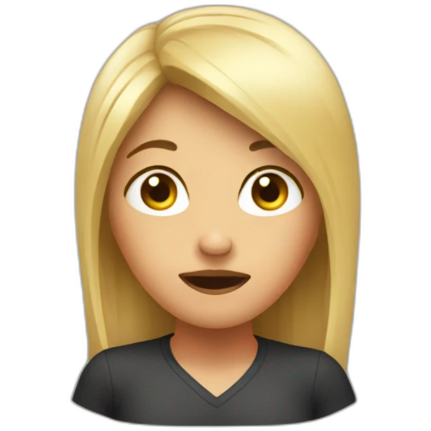 A women feeling cringe emoji