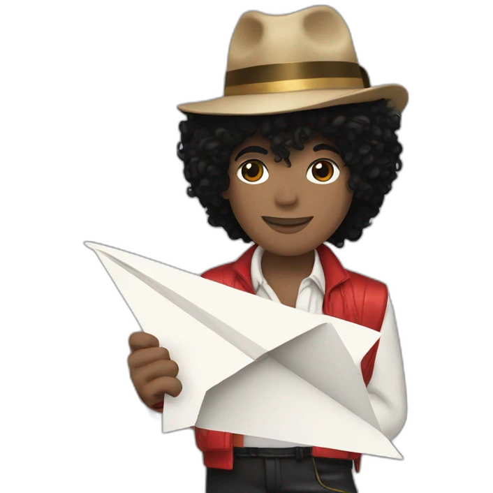 MICHAEL JACKSON HOLDING A PAPER PLANE emoji