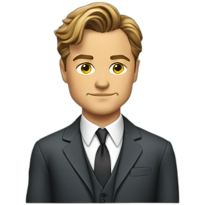 leonardo dicaprio cartoon wearing suit emoji